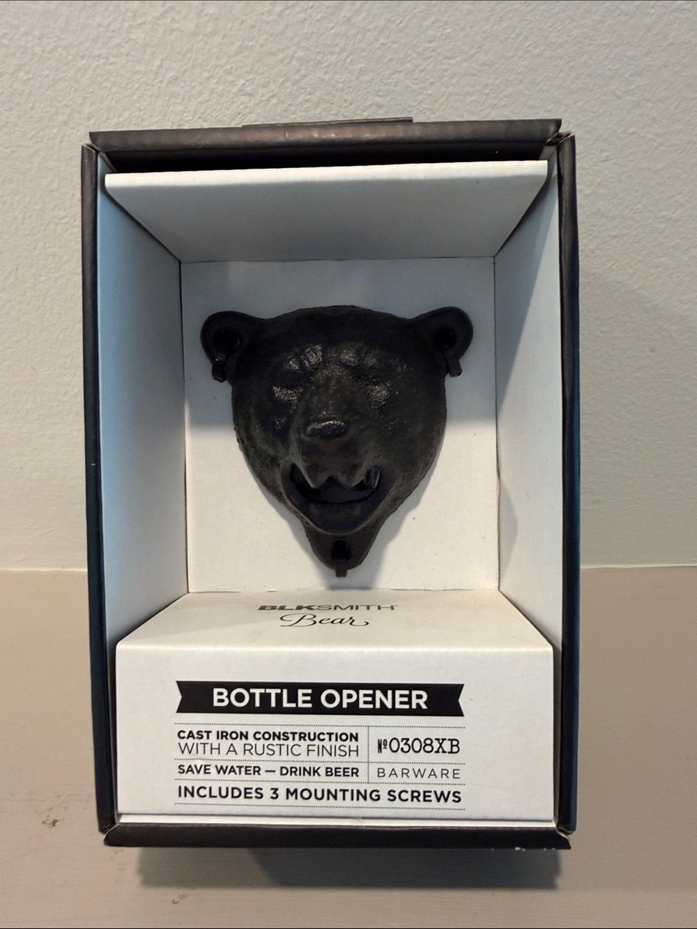 BLKSmith Cast Iron Rustic Bear Bottle Opener NWT
